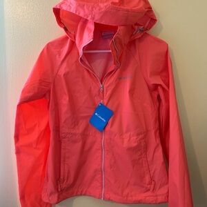 Columbia Women's Access Point II Coral Packable Rain Jacket Windbreaker NWT